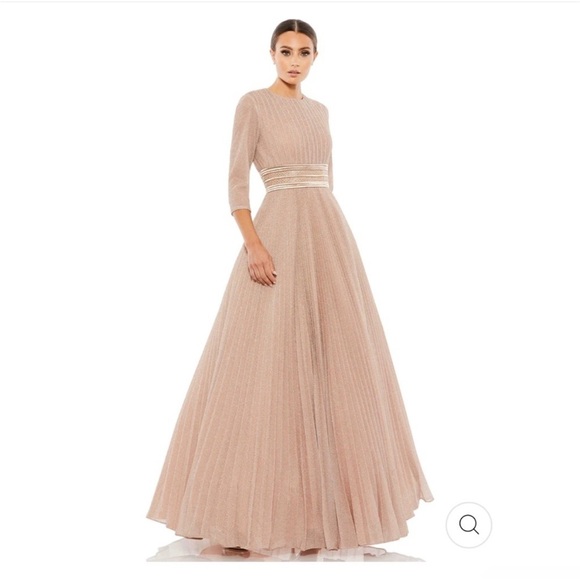 Mac Duggal Shimmering Ballgown A-Line Dress NWT 6 Rose Gold - Picture 2 of 10